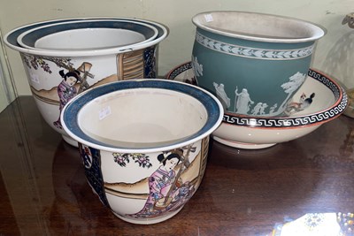 Lot 714 - A graduated set of three decorative Chinese...