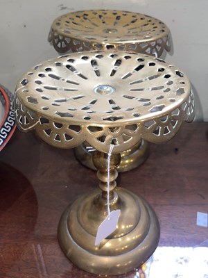 Lot 715 - A pair of late 19th century pierced brass...