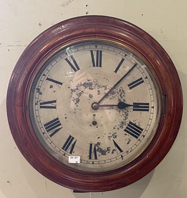 Lot 727 - A 19th century mahogany wall clock with 11 3/4"...