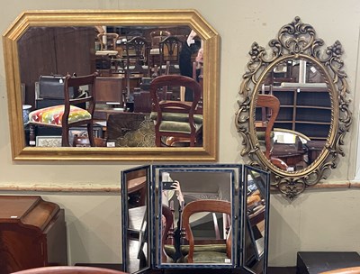 Lot 728 - A group of three mirrors to include a gilt...