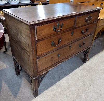 Lot 742 - A George III style mahogany chest, the...