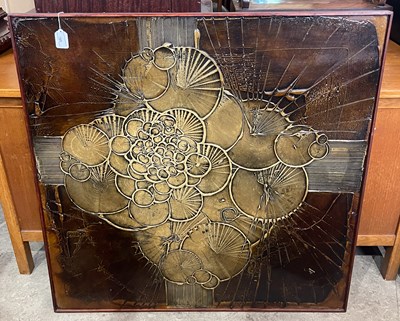 Lot 765 - A mid-century square shaped abstract wall art...