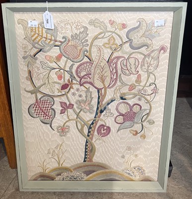 Lot 766 - A needlework embroidered panel, worked in...