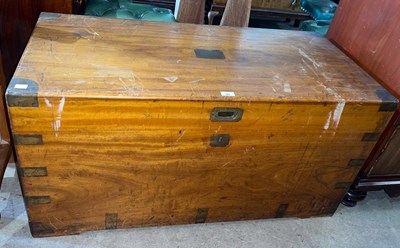Lot 793 - A 19th century brass bound camphorwood blanket...