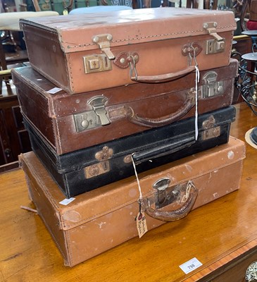 Lot 800 - A stack of four assorted vintage Attache cases,...