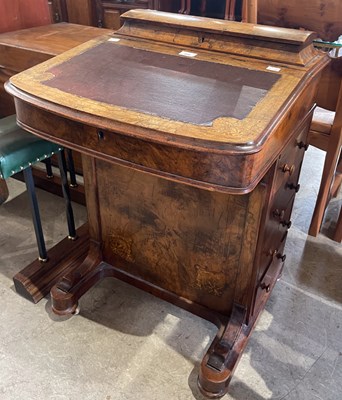 Lot 809 - A Victorian walnut and marquetry inlaid...