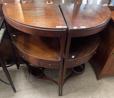 Lot 818 - A pair of George III mahogany corner...