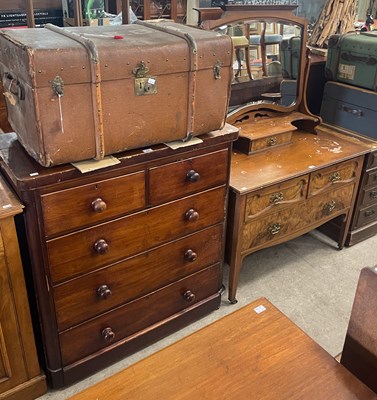 Lot 828 - A 19th century mahogany chest of two short...