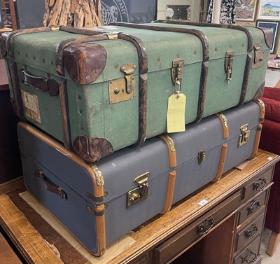 Lot 831 - A vintage Garstin green canvas wood and brass...
