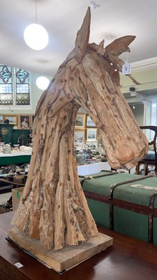 Lot 835 - A horses head sculpture formed from various...