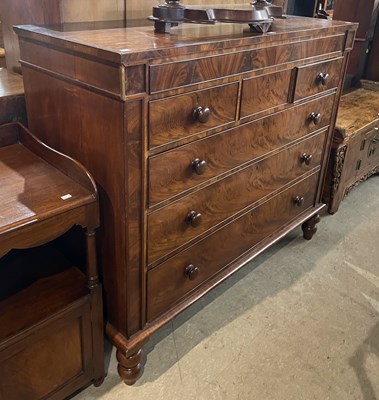 Lot 843 - A 19th century mahogany chest, fitted with...