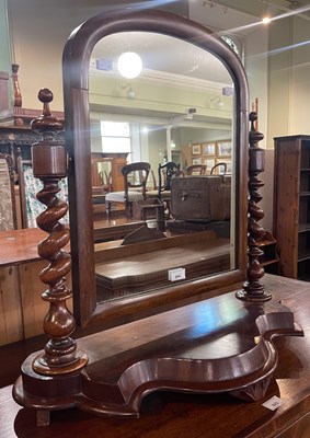 Lot 844 - A 19th century mahogany dressing table mirror,...