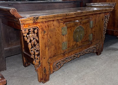 Lot 845 - A Traditional Chinese darkwood low side...