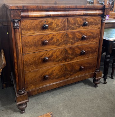 Lot 846 - A 19th century mahogany chest, fitted with...