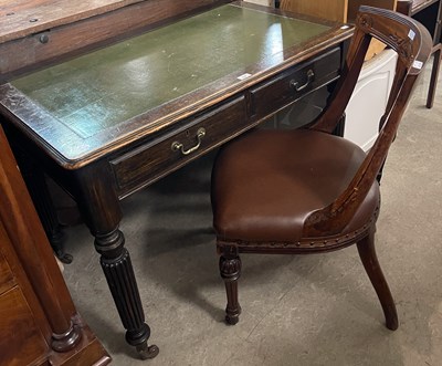 Lot 847 - A late 19th century stained oak writing table,...
