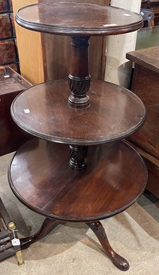 Lot 850 - A 19th century mahogany three tier graduated...