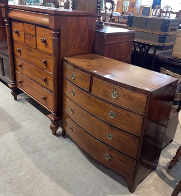 Lot 854 - A 19th century mahogany chest, fitted with...