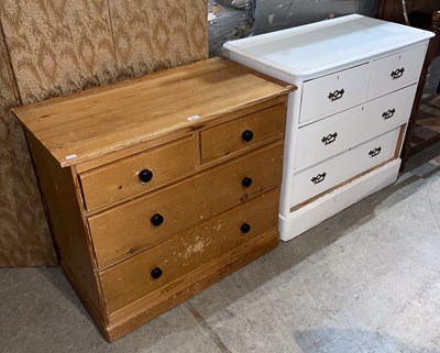 Lot 857 - A pine chest of two short over two long...