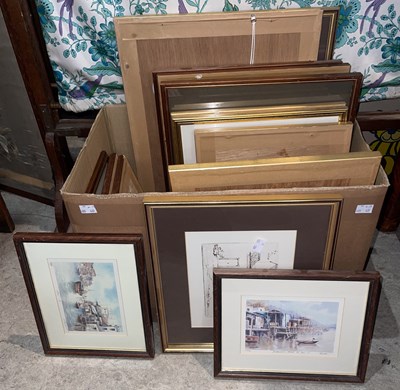 Lot 859 - A box of assorted decorative pictures and prints.