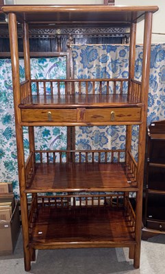 Lot 860 - A Chinese elmwood Scholars bookcase, fitted...