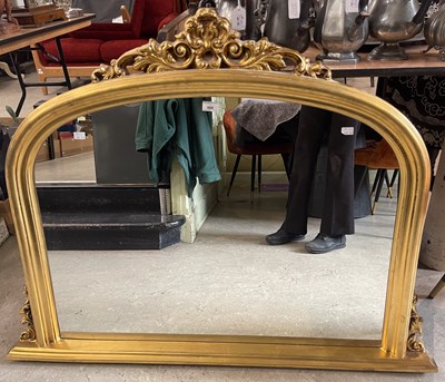 Lot 868 - A gilt framed Victorian style overmantle...