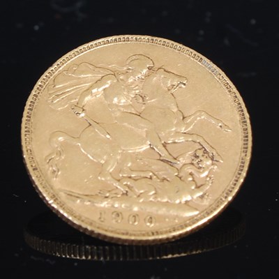 Lot 316 - A Victorian gold sovereign, dated 1900.