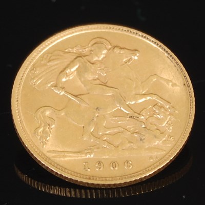 Lot 318A - An Edward VII gold half-sovereign, dated 1906.