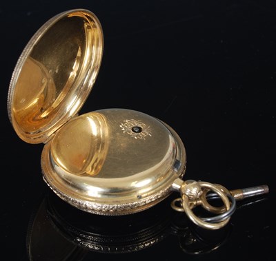 Lot 242 - An 18ct gold open-faced pocketwatch, J....