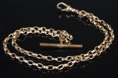 Lot 300 - A yellow metal Albert chain, stamped ‘9c’ with...