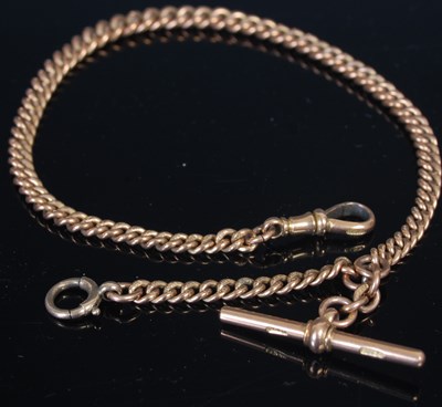 Lot 300B - A 9ct gold graduated Albert chain with T-bar...