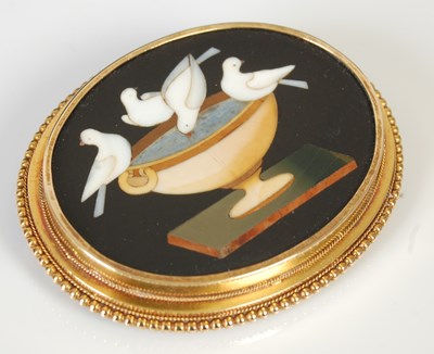Lot 297B - A late 19th century yellow metal and Pietra...