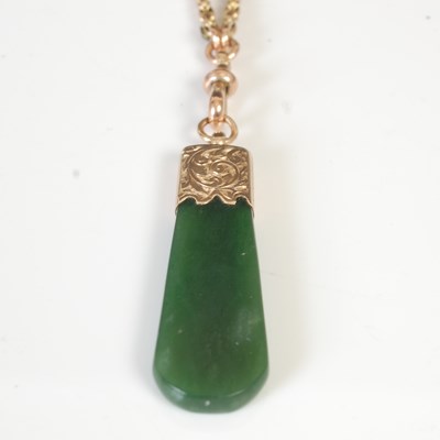 Lot 299A - A yellow metal necklace, stamped ‘9c’,...