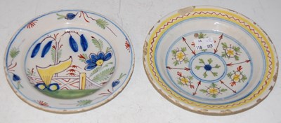 Lot 165 - Two English Delft pottery dishes, late 18th/...