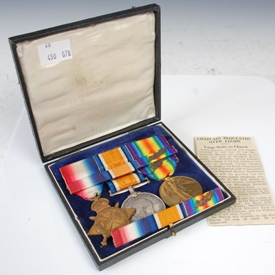 Lot 270B - A cased set of three Grear War medals,...