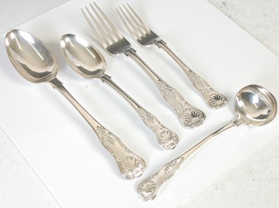 Lot 488A - A box of assorted EP Kings pattern flatware.