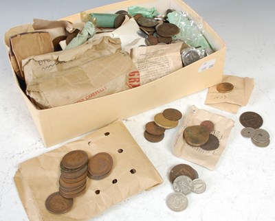 Lot 360B - A box of assorted vintage coinage.