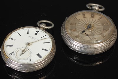 Lot 319D - A Chester silver cased open-faced pocketwatch,...