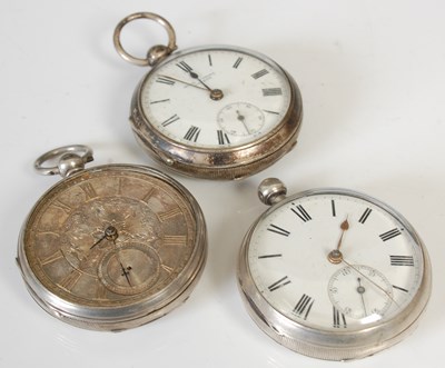 Lot 319I - A group of three silver cased pocketwatches to...