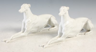 Lot 2 - A pair of Continental white porcelain...