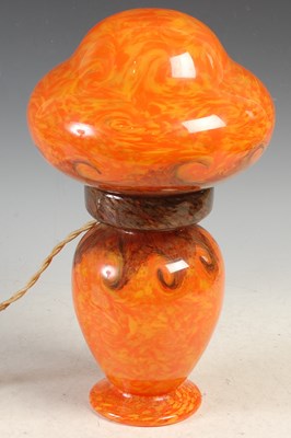 Lot 8 - A Monart glass Mushroom lamp and shade,...