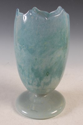 Lot 9 - A Vasart glass tulip lamp, mottled blue and...