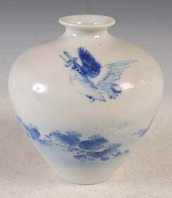 Lot 19 - A Japanese porcelain blue and white vase,...
