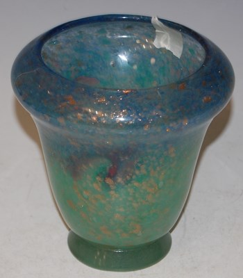 Lot 171 - A rare Monart vase shape 'FJ', mottled blue,...