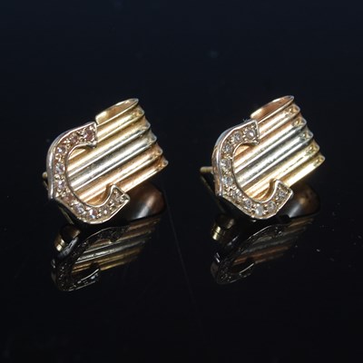 Lot 82 - A pair of Italian three colour yellow metal...