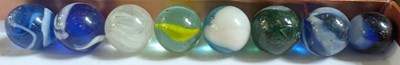 Lot 110 - A box of assorted vintage glass marbles, to...