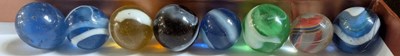 Lot 110 - A box of assorted vintage glass marbles, to...