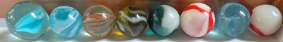 Lot 110 - A box of assorted vintage glass marbles, to...