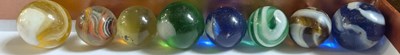 Lot 110 - A box of assorted vintage glass marbles, to...