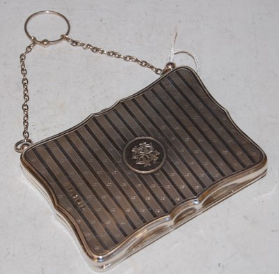 Lot 116 - A vintage Birmingham silver evening purse, the...