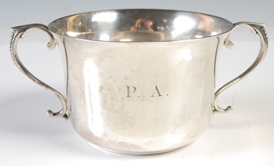 Lot 125 - A Birmingham silver twin-handled porringer,...